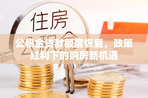 珠海公积金贷款额度恢复，政策红利下的购房新机遇