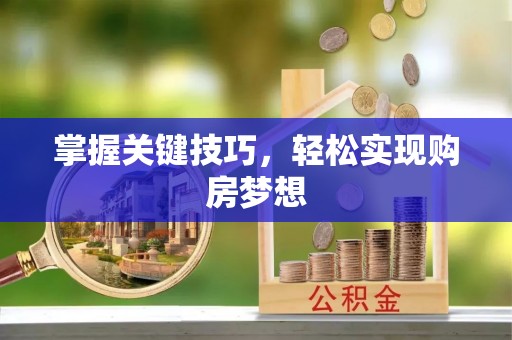 珠海掌握关键技巧，轻松实现购房梦想