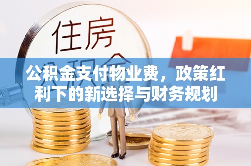 珠海公积金支付物业费，政策红利下的新选择与财务规划